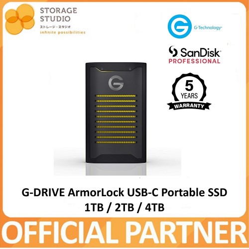 SANDISK PROFESSIONAL G-DRIVE ArmorLock SSD, 1TB / 2TB / 4TB. Singapore Local 5 Years Warranty